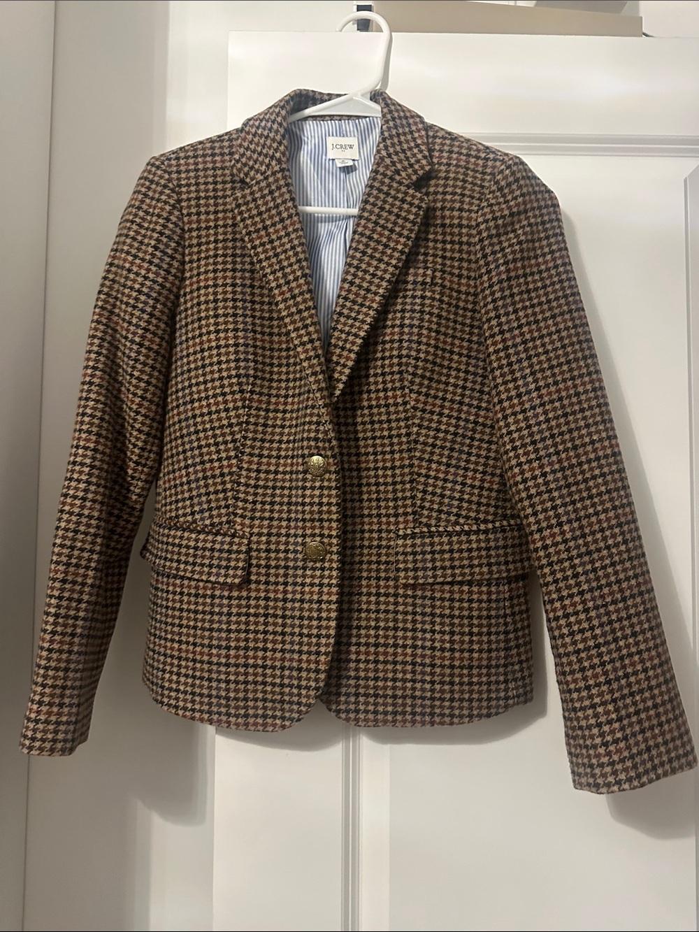 J. Crew Factory Brown and Black Houndstooth Blazer